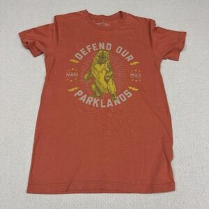 Parks Project Shirt Mens Medium Red Defend Our Parklands Bear Tee Casual